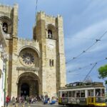 The twin towers of Lisbon Cathedral, Portugal.