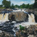 Low Force waterfall in Bowlees, County Durham.