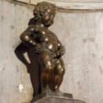 The famously disappointing Mannekin Pis in Brussels, Belgium.
