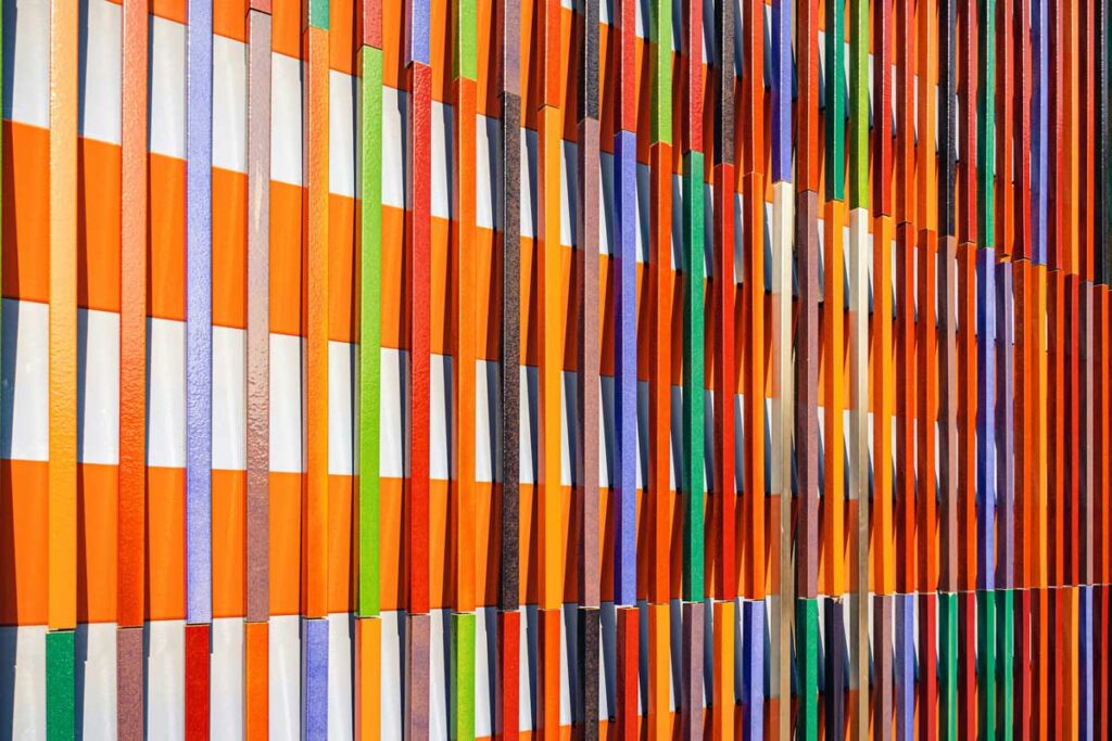 The wall of the Museum Brandhorst in Munich, Bavaria.