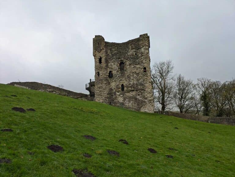 The keep of Peveril Castle in Castleton, Derbyshire.