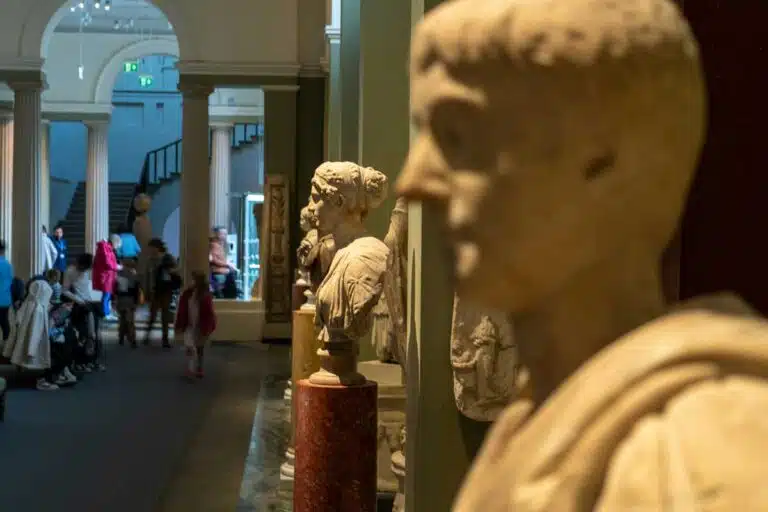 Statues inside the Ashmolean Museum, Oxford.