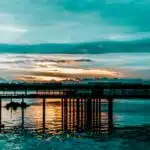 Sunset on the Changi Boardwalk in Singapore.