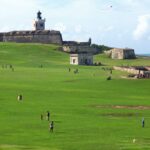 The vast lawn approach the the Castillo San Felipe del Morro in San Juan, Puerto Rico.