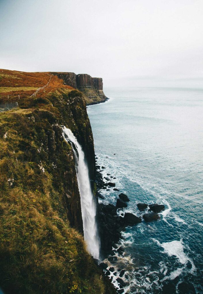 Kilt Rock and Mealt Falls on the Isle of Skye, Scotland.