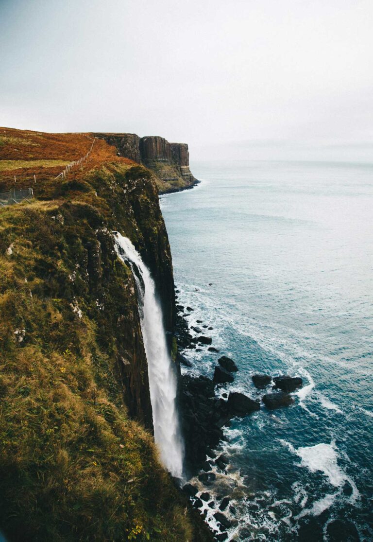 Kilt Rock and Mealt Falls on the Isle of Skye, Scotland.