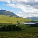 The scene from the Loch Tulla Viewpoint in the Scottish Highlands.