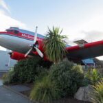 The Douglas D3 plane outside McDonald's Taupo.