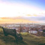The view from Mount Eden in Auckland, New Zealand.