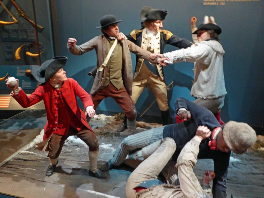 Intense action inside Philadelphia's Museum of the American Revolution.