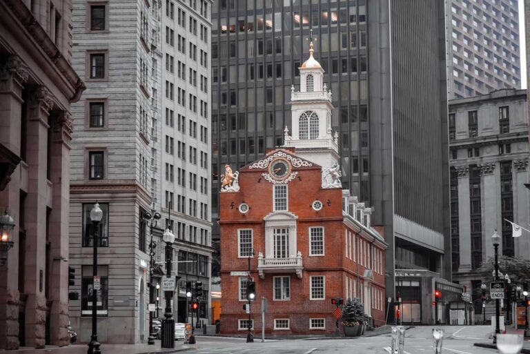 The Old State House in Boston, Massachusetts.