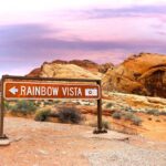 Sign for Rainbow Vista in Valley of Fire State Park, Nevada.