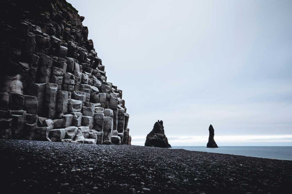 The Reynisfjara black sand beach on Iceland's south coast.