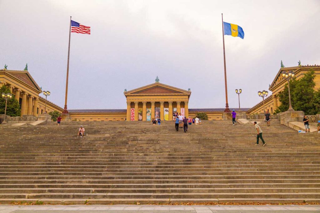 The Rocky Steps in Philadelphia, Pennsylvania.