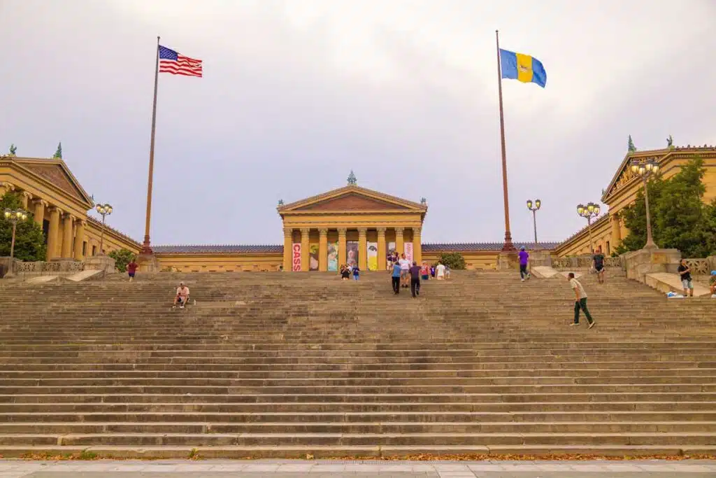 The Rocky Steps in Philadelphia, Pennsylvania.
