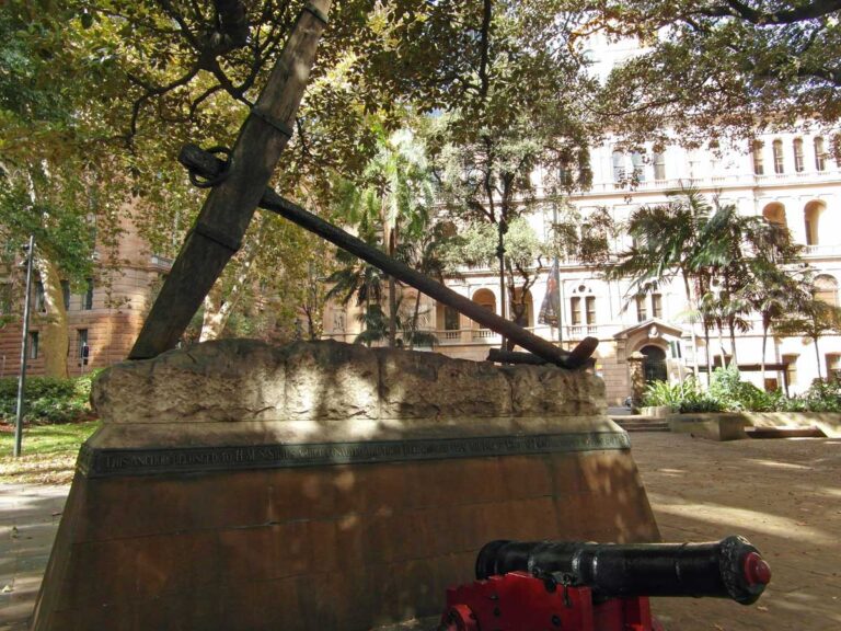 The Sirius anchor in Macquarie Place, Sydney.