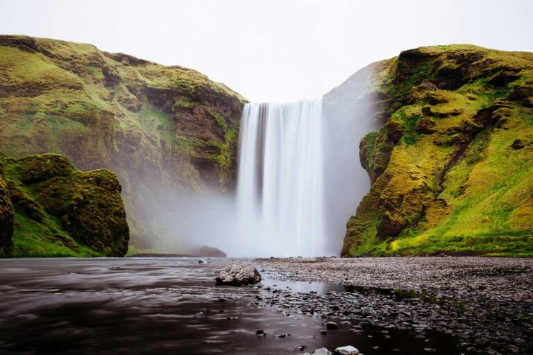 The Skógafoss waterfall in southern Iceland.