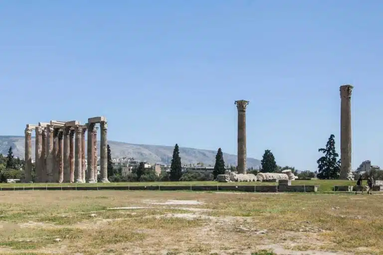 The Temple of Olympian Zeus in Athens, Greece.