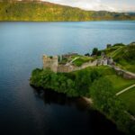 Urquhart Castle on the shore of Loch Ness, Scotland.