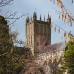 Wells Cathedral in Somerset, South-West England.
