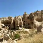 Cave houses in Zevle Open Air Museum in Cappadocia, Turkey.