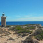The Inscription Point Lighthouse on Dirk Hartog Island, Western Australia.