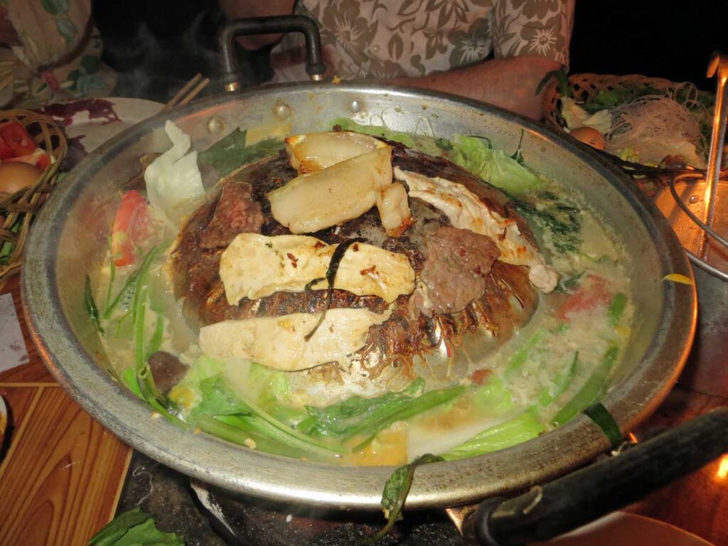 A Lao barbecue in Luang Prabang, Laos.