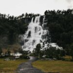 The Tvindefossen waterfall near Voss, Norway.