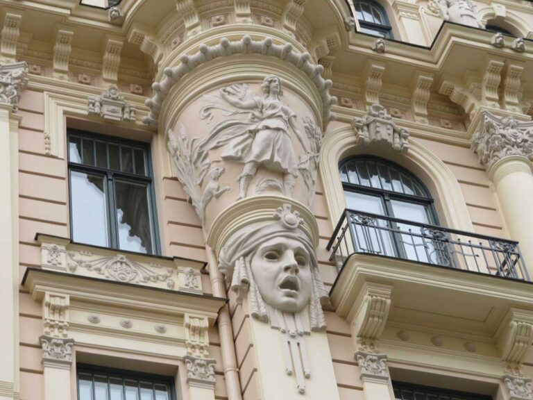 Art nouveau details in Riga's architecture.