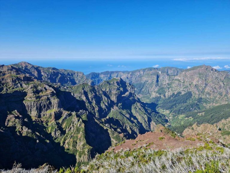 Mountain views from the Boca da Encumeada in Madeira, Portugal.