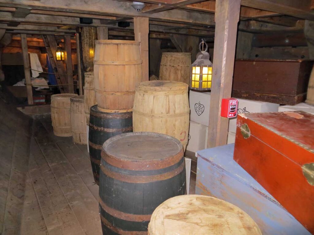 On board the Boston Tea Party Ships in Boston, Massachusetts.