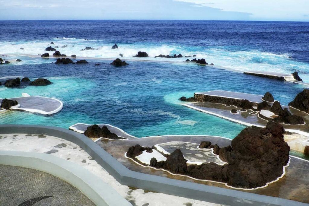 The Porto Moniz Natural Swimming Pools in Madeira, Portugal.