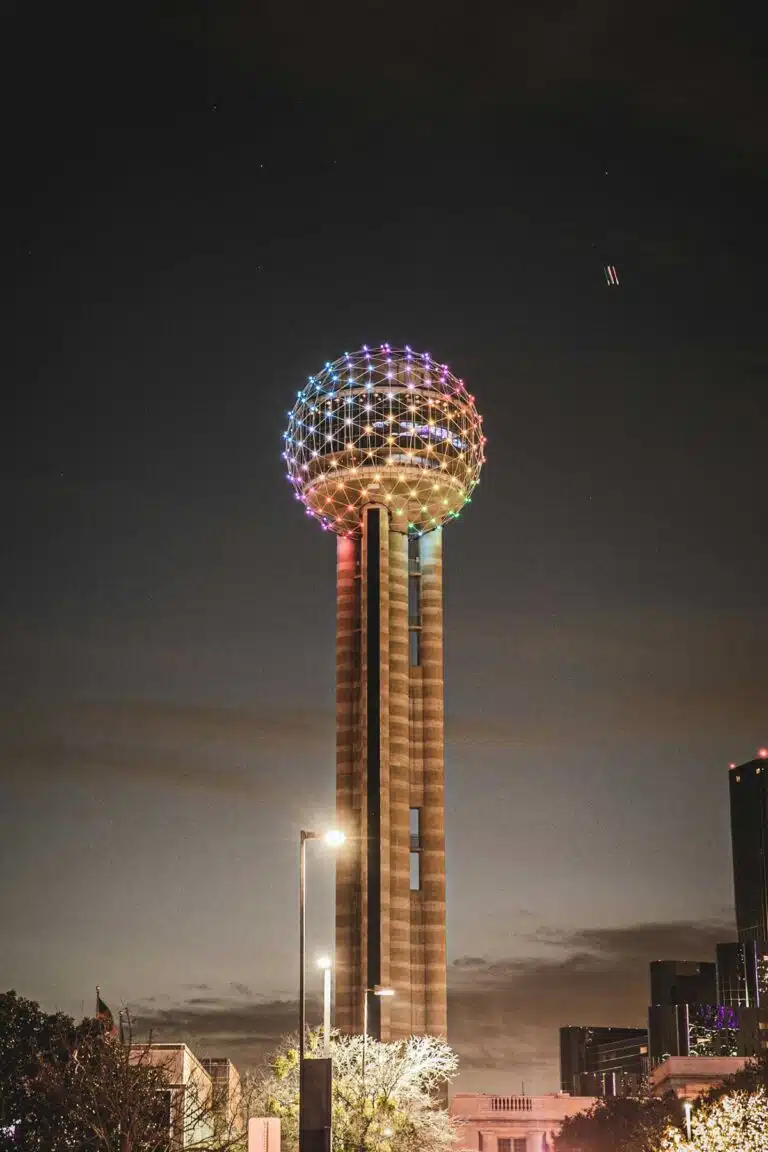 The Reunion Tower in Dallas, Texas.