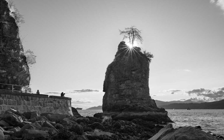 Siwash Rock from Stanley Park, Vancouver.