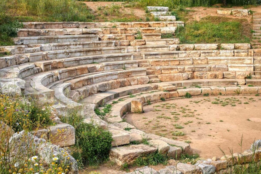The Theatre of Aptera in Crete, Greece.