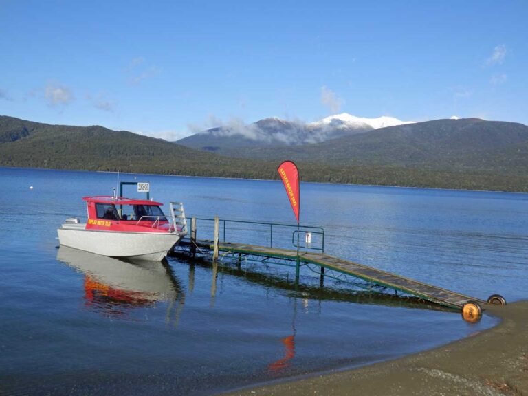 A water taxi on Lake Te Anau, New Zealand.