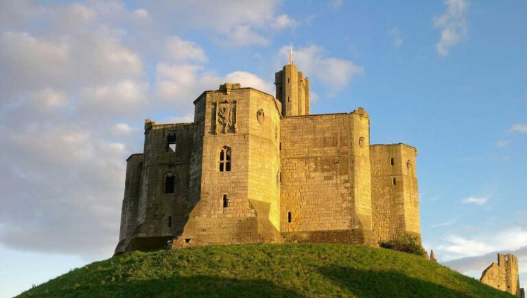 Warkworth Castle near Morpeth, Northumberland.