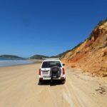 A 4WD vehicle at Rainbow Beach on the Fraser Coast of Queensland, Australia.