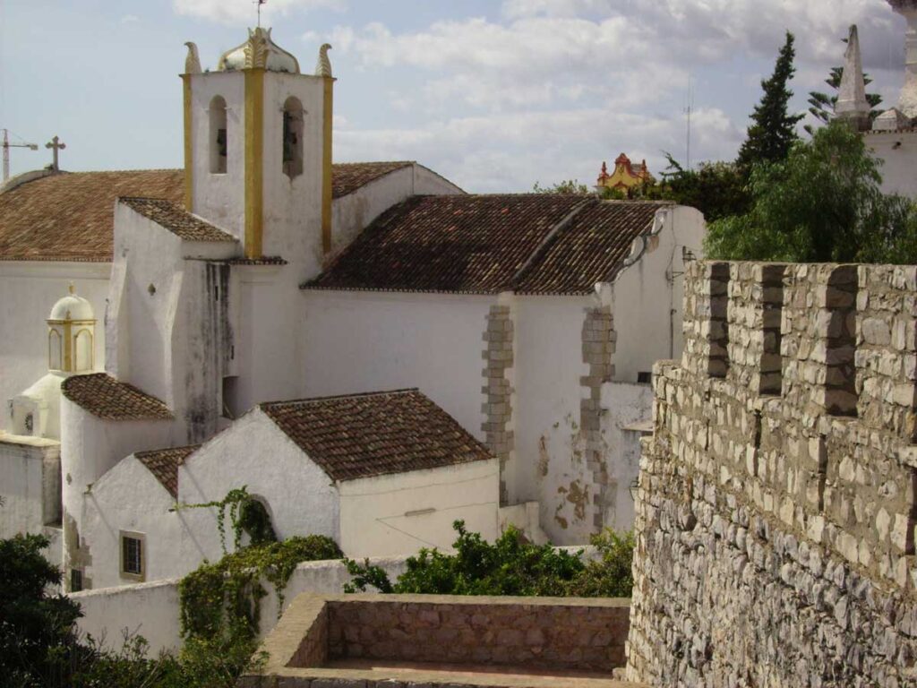 The view of the Igreja de Santa Maria do Castelo from Tavira Castle, Tavira.
