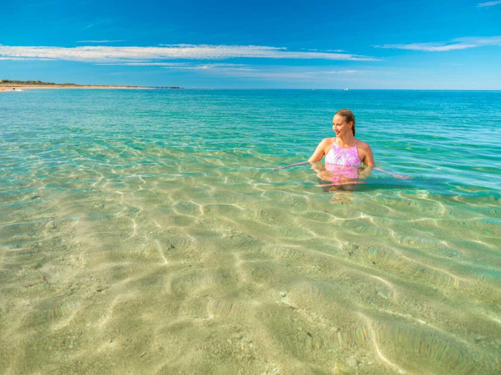 Bundegi Beach in Exmouth, Western Australia.