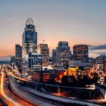 The skyline of Cincinnati, Ohio.