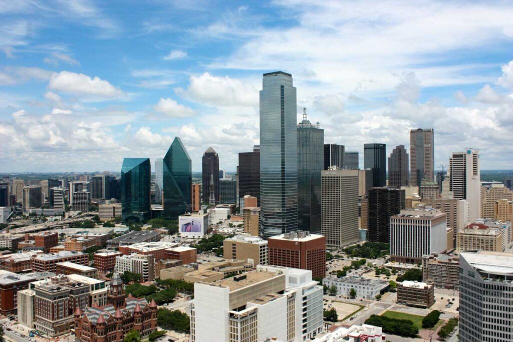 The Dallas skyline.