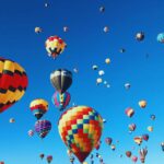Hot air balloons above Albuquerque, New Mexico.