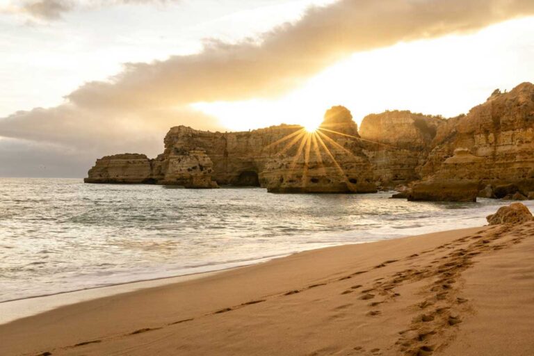 Praia da Marinha in Lagoa, Portugal.