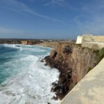 Coastal views from the Sagres Fortress on the Algarve, Portugal.