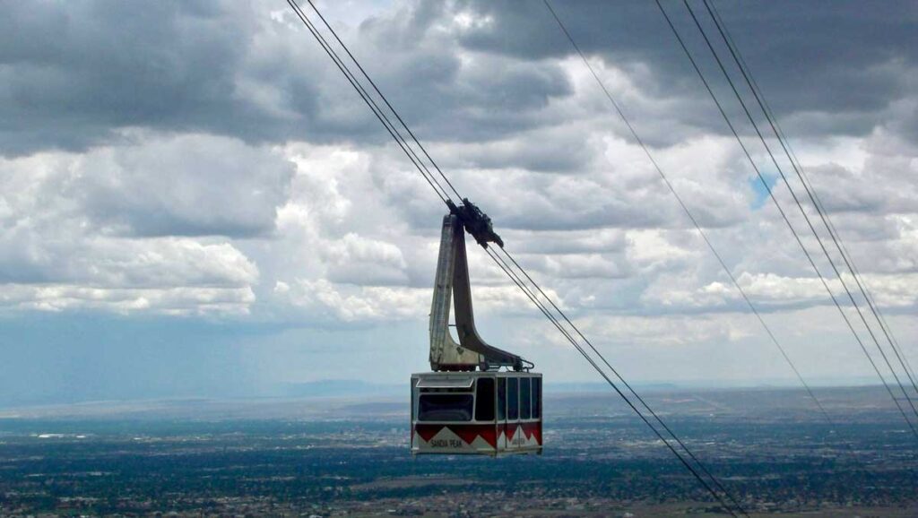 The Sandia Peak Tramway in Albuquerque, New Mexico.