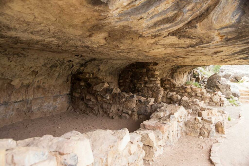 Ancient homes at Walnut Canyon National Monument in Flagstaff, Arizona.