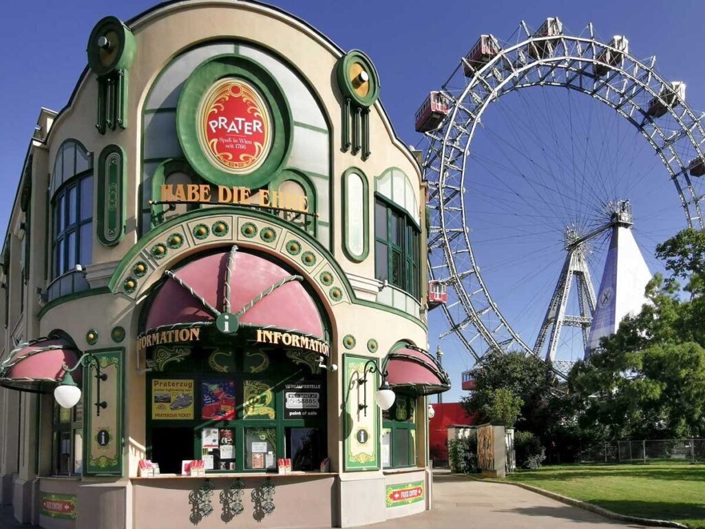 The Wiener Riesenrad in Vienna, Austria.