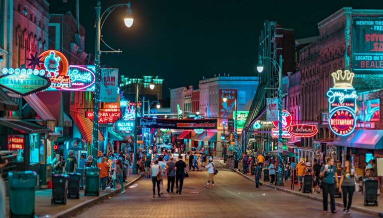 Beale Street in Memphis, Tennessee..