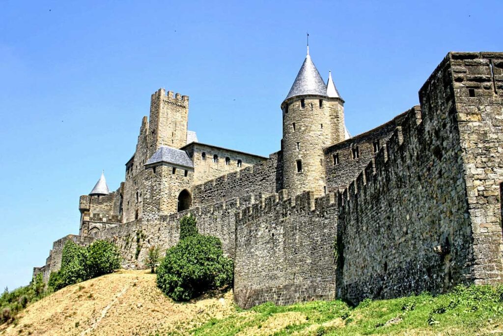 Carcassonne Castle in Carcassonne, France.
